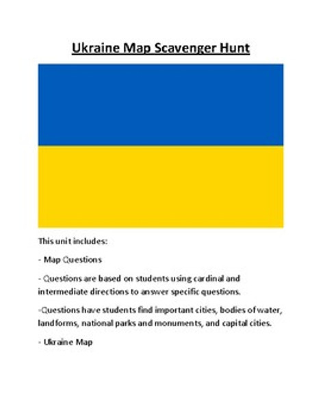 Ukraine Map Scavenger Hunt