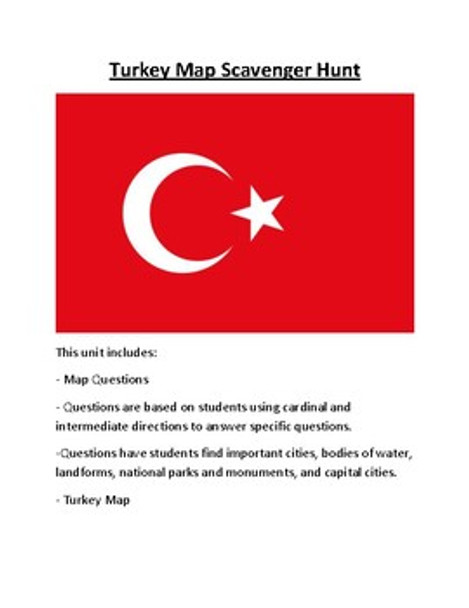 Turkey Map Scavenger Hunt