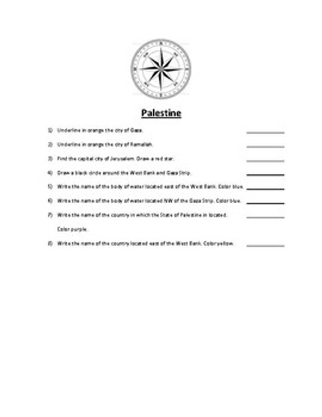 Palestine Map Scavenger Hunt