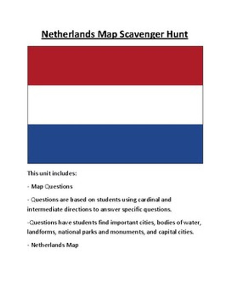 Netherlands Map Scavenger Hunt
