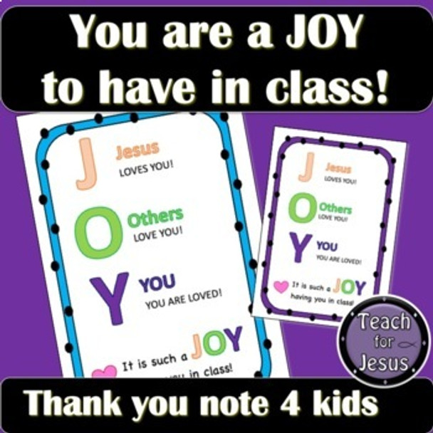 Christian Thank You Tag from the Teacher