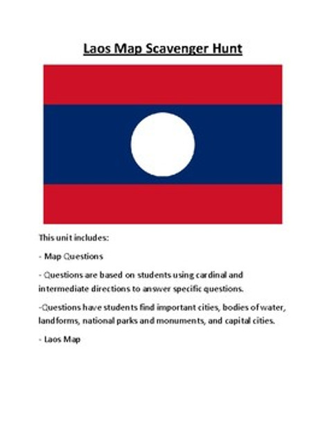 Laos Map Scavenger Hunt