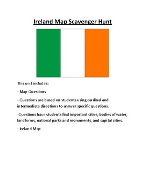 Ireland Map Scavenger Hunt