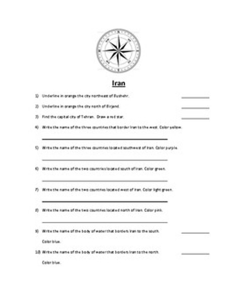 Iran Map Scavenger Hunt