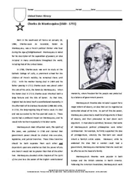 Biography: Charles de Montesquieu