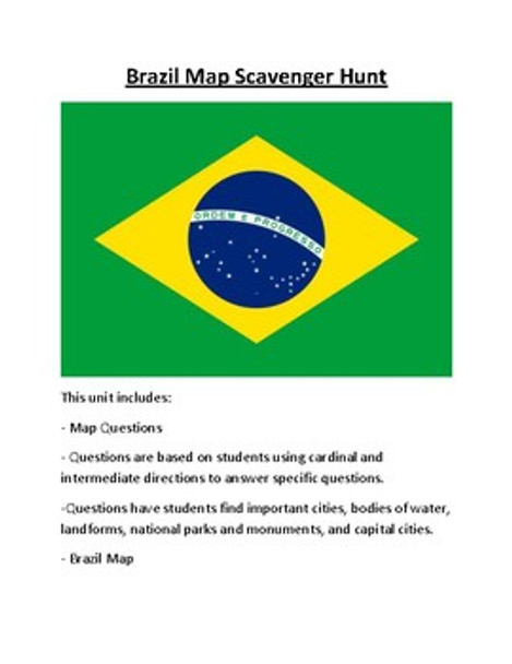 Brazil Map Scavenger Hunt
