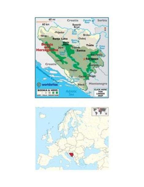 Bosnia and Herzegovina Map Scavenger Hunt