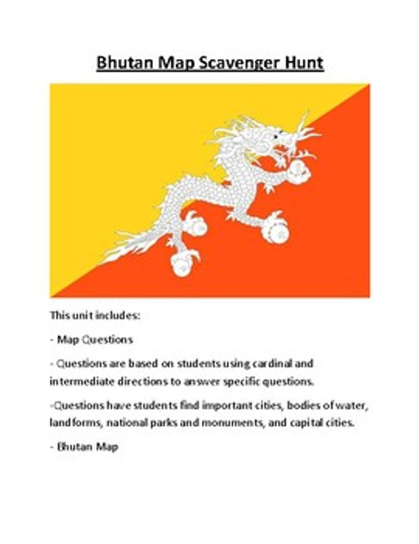 Bhutan Map Scavenger Hunt