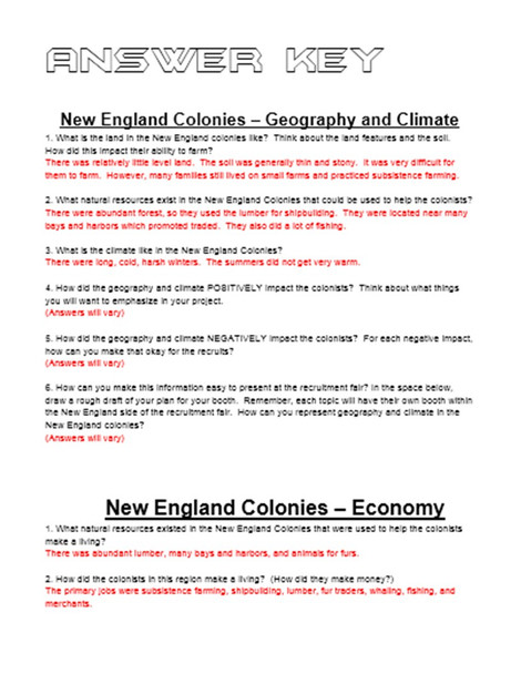 Colonial Regions Recruitment Fair: 13 Colonies PBL