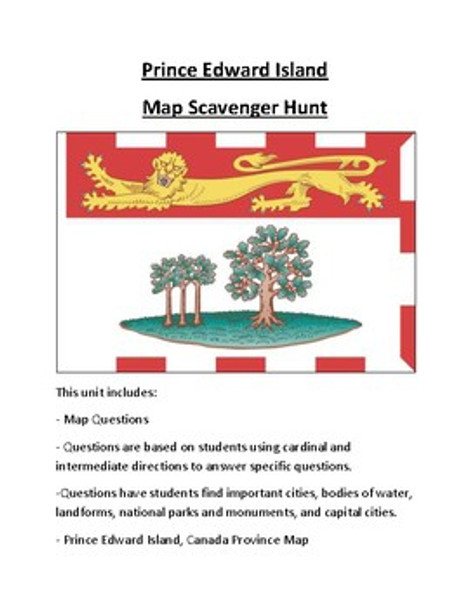 Prince Edward Island Map Scavenger Hunt