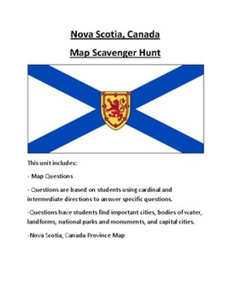 Nova Scotia Map Scavenger Hunt