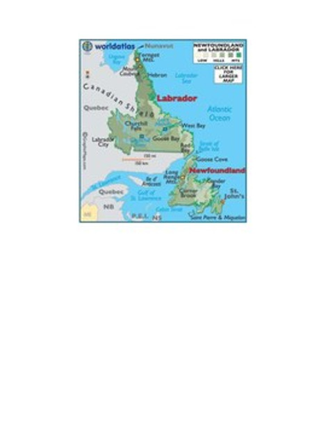 Newfoundland and Labrador Map Scavenger Hunt
