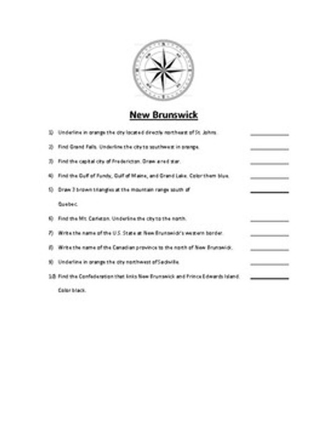 New Brunswick Map Scavenger Hunt