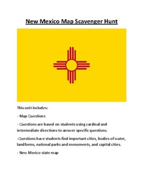 New Mexico Map Scavenger Hunt