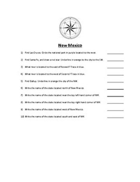 New Mexico Map Scavenger Hunt