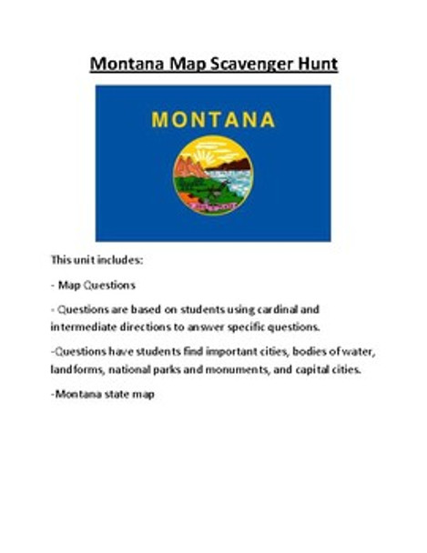 Montana Map Scavenger Hunt