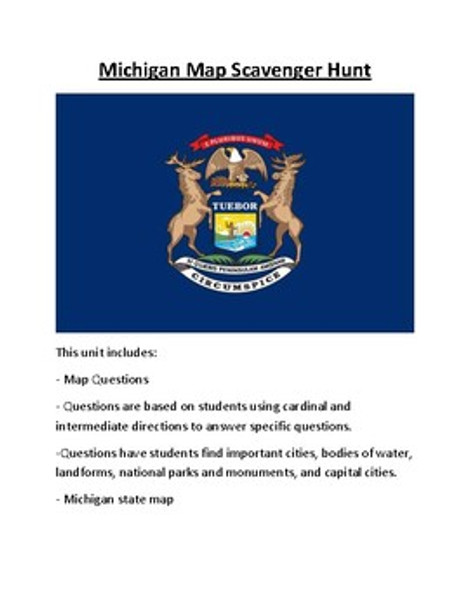 Michigan Map Scavenger Hunt