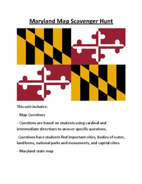 Maryland Map Scavenger Hunt