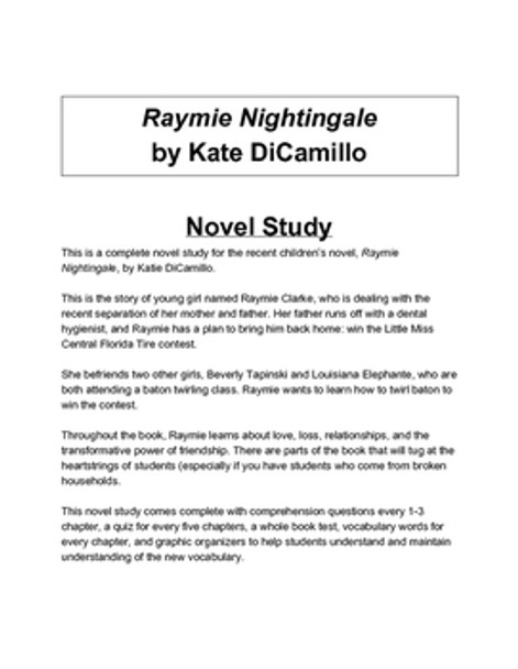 Raymie Nigtingale Novel Study