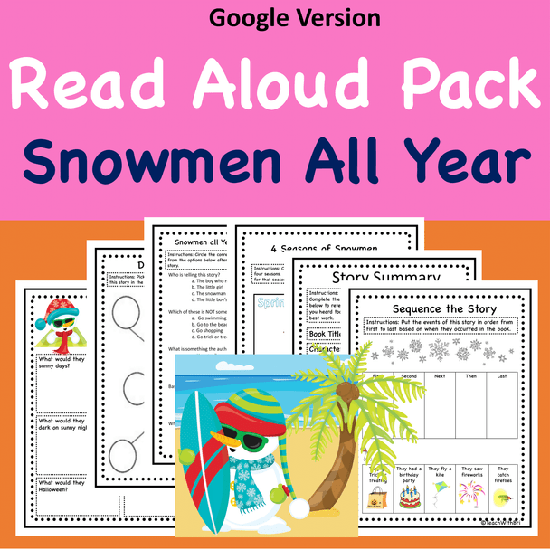 Read-A-Loud Tasks: Snowmen All Year