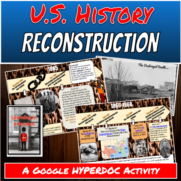 Post Civil War | Reconstruction | Google Interactive Timeline | Student Activity