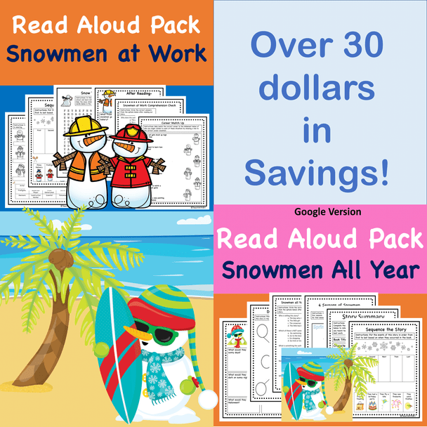 Snowmen At Night Series - Virtual Read Aloud Discount Bundle 5 Great stories for the price of 3!