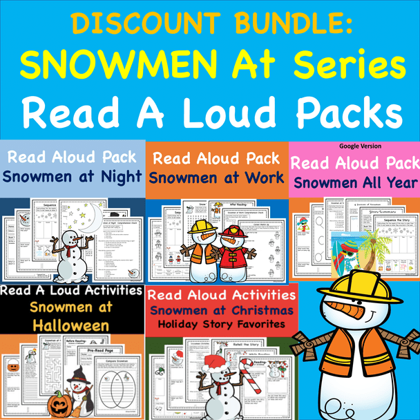 Snowmen At Night Series - Virtual Read Aloud Discount Bundle 5 Great stories for the price of 3!