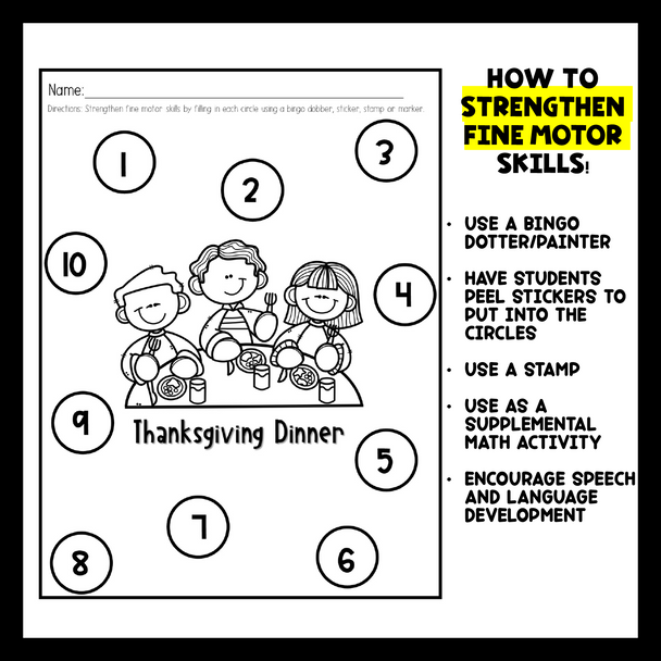 Thanksgiving Tracing and Fine Motor