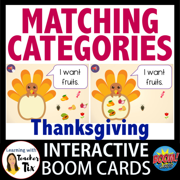 Matching Categories Thanksgiving with audio Matching Categories Thanksgiving with audio