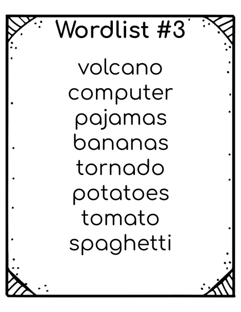 Phonological Awareness Picture Cards for Three-Syllable Words