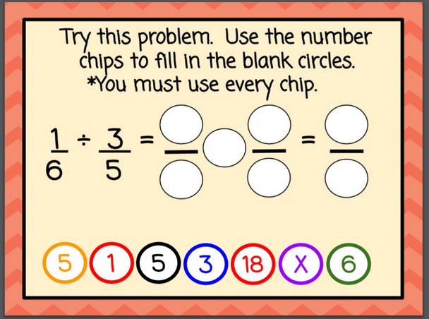 Fractions - Dividing Using Number Chips