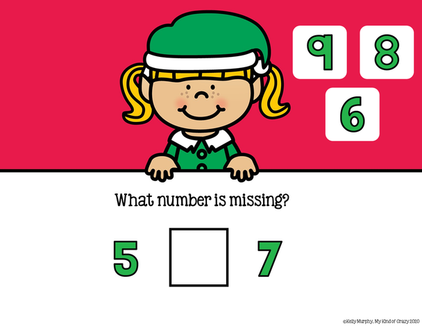 Missing Number 1-20, Christmas Theme, Remote Distance Learning, Google Slides