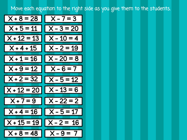 One-Step Equation Bingo - Multiplication and Division