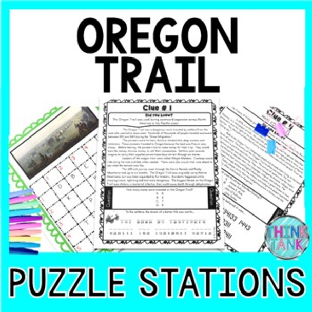 Oregon Trail Puzzle Stations Activity - Manifest Destiny and Westward Expansion