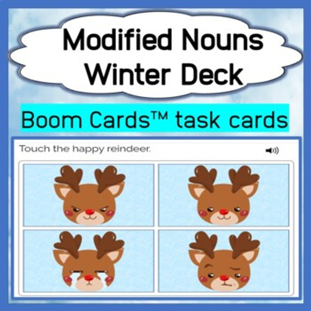 Modified Nouns - Level 3 - Winter Theme - Boom Cards™
