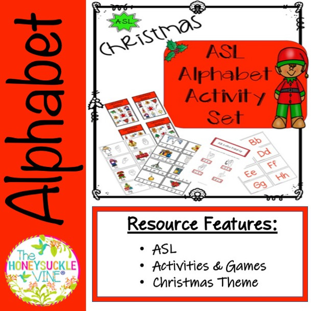 Cover for ASL Christmas Alphabet Cards