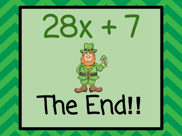 St. Patrick's Day Version - Distributive Property Race