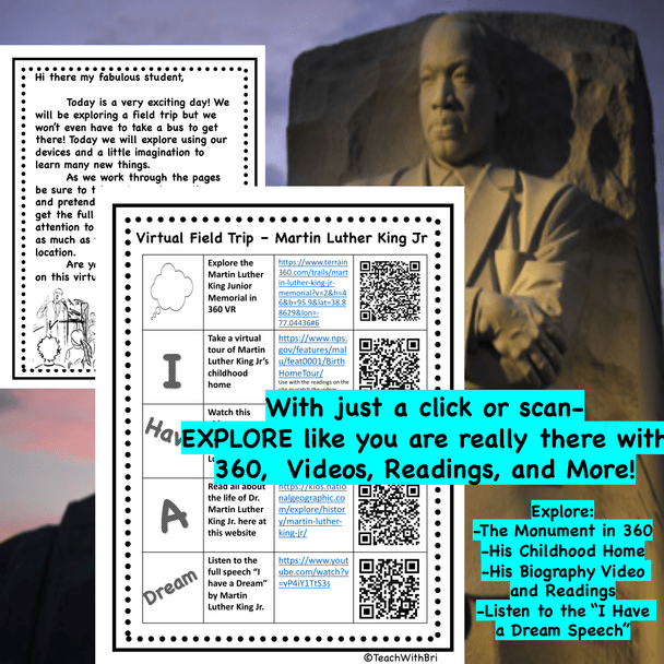 FREE Martin Luther King Jr. Monument Virtual Field Trip - PDF Version