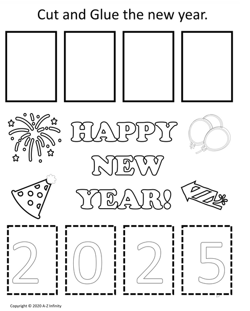 Math Worksheets for New Year's 2025