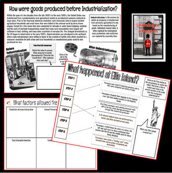 U.S. Industrialization | Urbanization & Immigration | Web-quest Activity