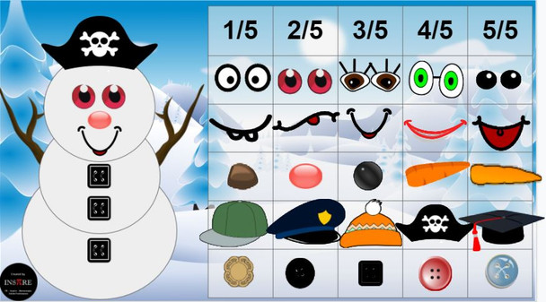 Make a snowman Fractions & Decimals DIGITAL ACTIVITY Winter Christmas EDITABLE