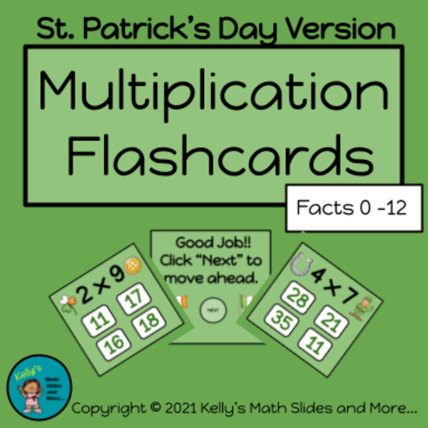 St. Patrick's Day - Multiplication Flashcards - Digital