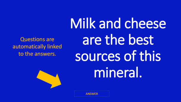 Nutrition Jeopardy - an interactive health game