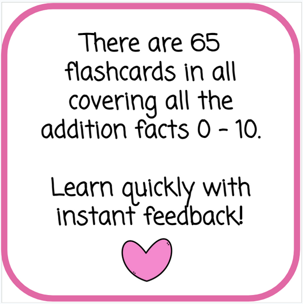 Valentine's Day - Addition Flashcard Game