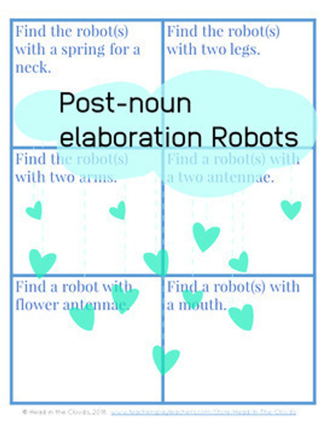 Post-noun Elaboration: Robots