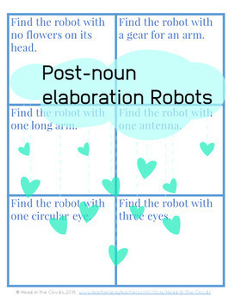 Post-noun Elaboration: Robots