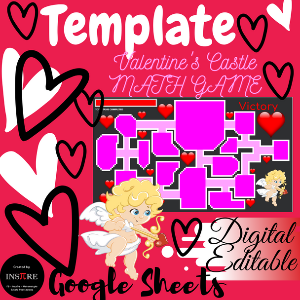 DIGITAL Game Valentine's Day Activity - Template EDITABLE in Google Sheets