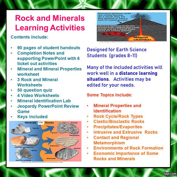 Rocks and Minerals Learning Activities