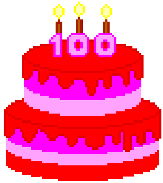 100th Day of School - Cake - Pixel Art Mystery Picture Template DIGITAL EDITABLE