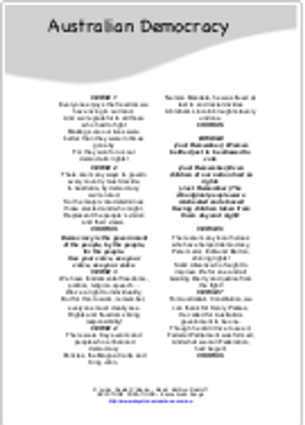 'AUSTRALIAN DEMOCRACY' (Grades 3-8) ~ Curriculum Song MP3 & Lesson Materials